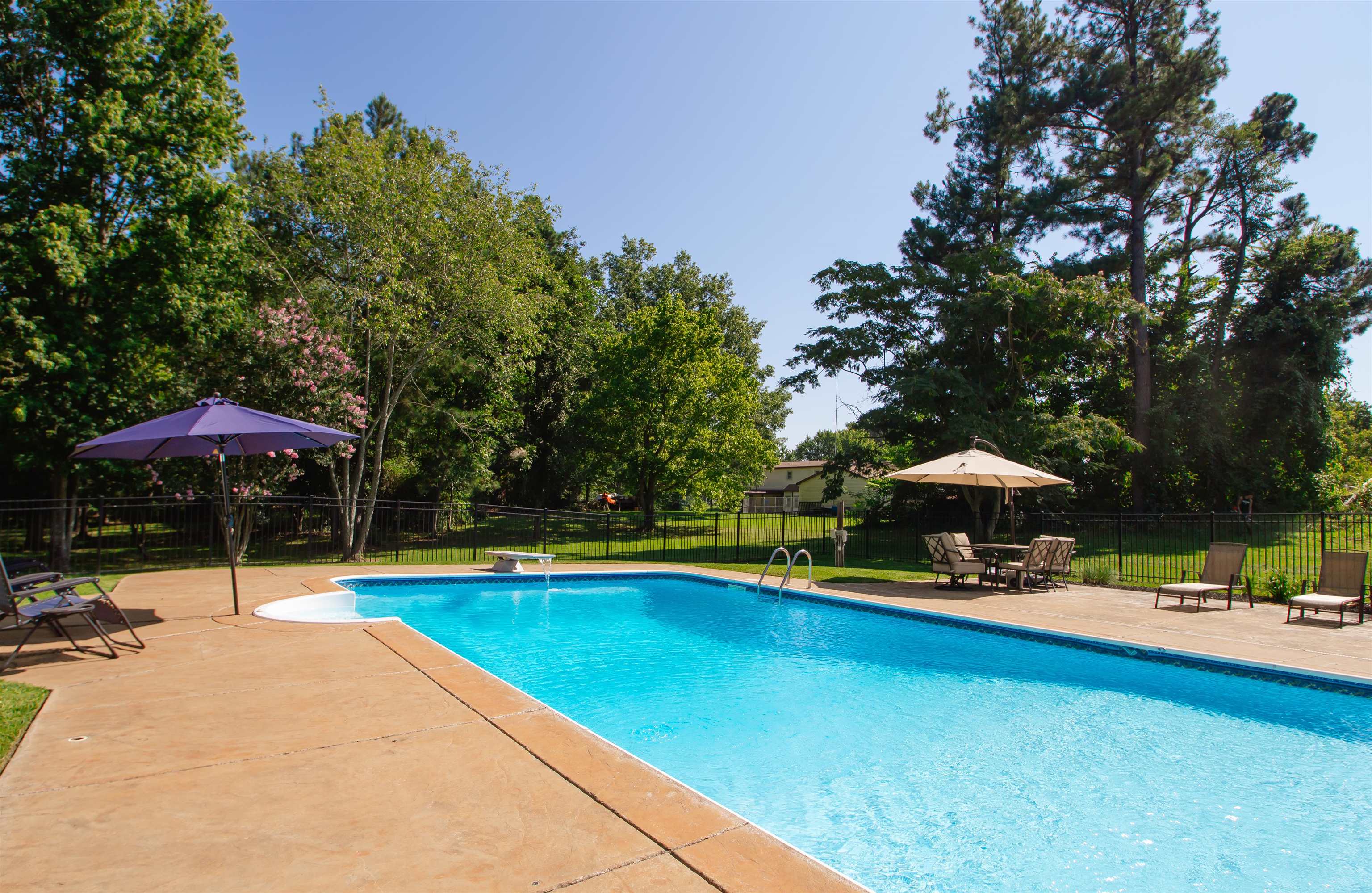 74 Huffman Road Brighton, TN 38011 - Photo 5 of 28 View of swimming pool featuring a patio, a diving board, and a yard