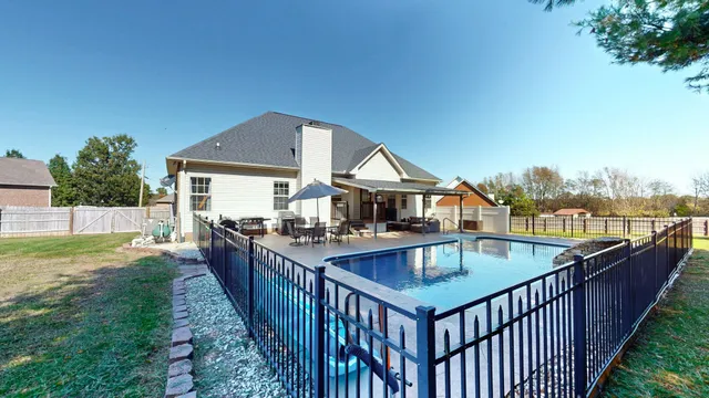 a view of a balcony with a patio