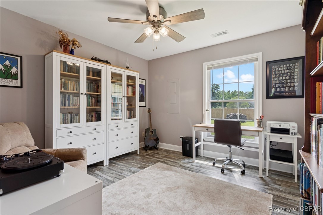2063 Riley Lane Hayes, VA 23072 - Photo 22 of 35 Office with ceiling fan and wood finished floors