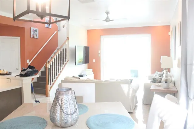 a view of a ocean with a big yard