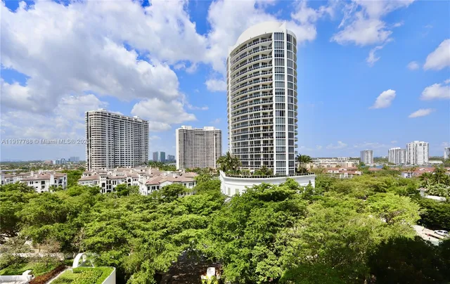 a view of a city with tall buildings