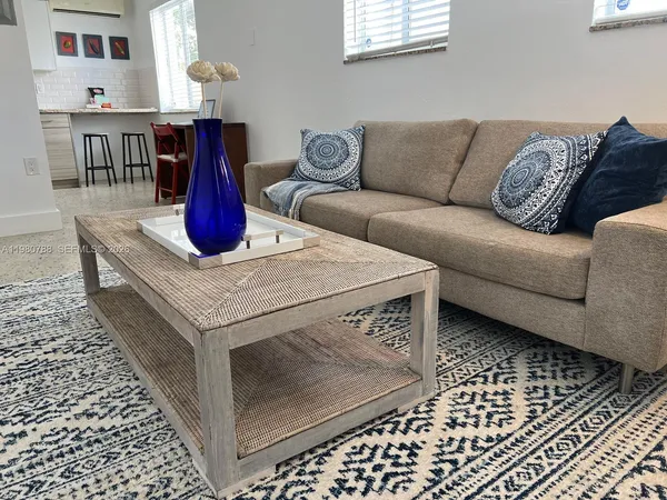 a living room with furniture