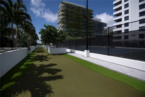 a swimming pool with a yard