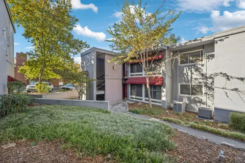 a view of a house with a tree in front of it