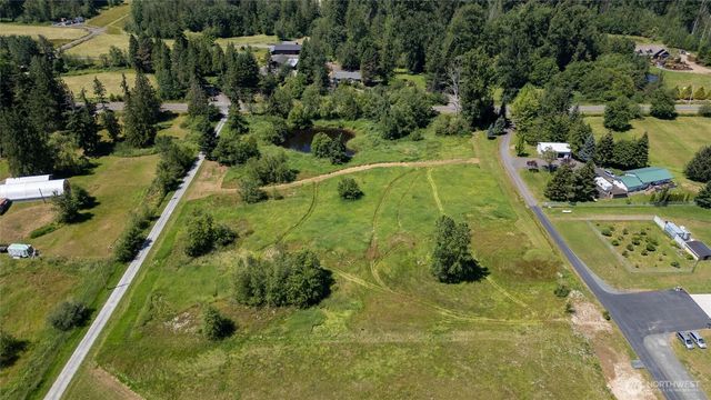 an aerial view of a residential houses