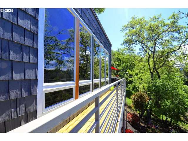 a view of balcony with two chairs