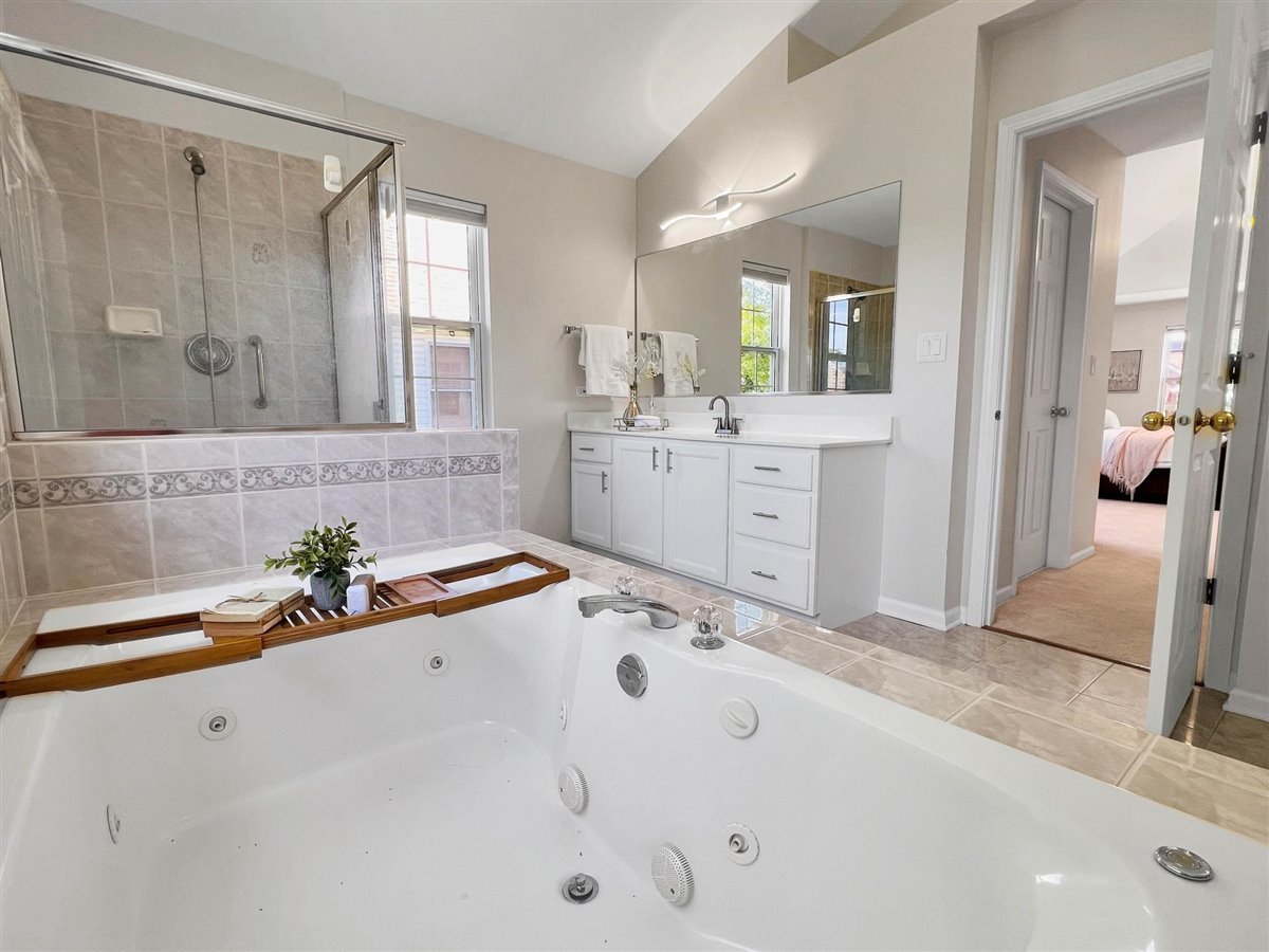 752 Sigmund Road Naperville, IL 60563 - Photo 46 of 55 a spacious bathroom with a tub sink and mirror