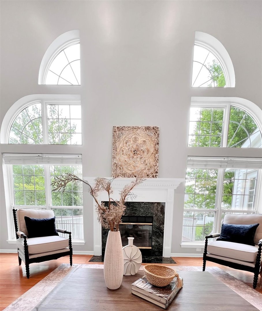 752 Sigmund Road Naperville, IL 60563 - Photo 50 of 55 a living room with furniture and a fireplace