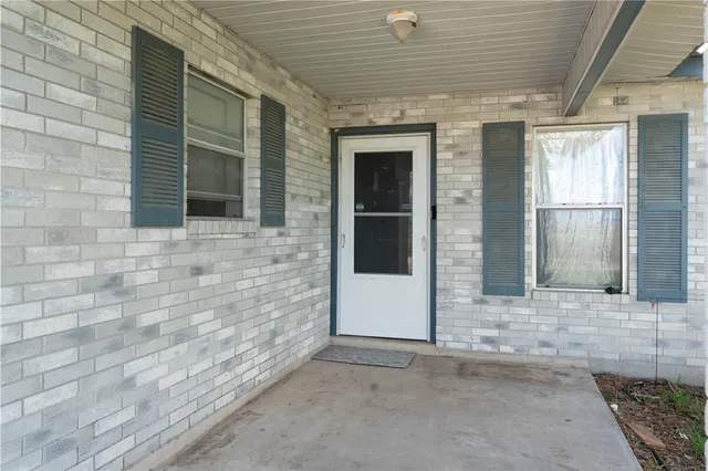 a view of front door of house