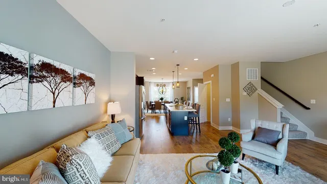 a living room with furniture