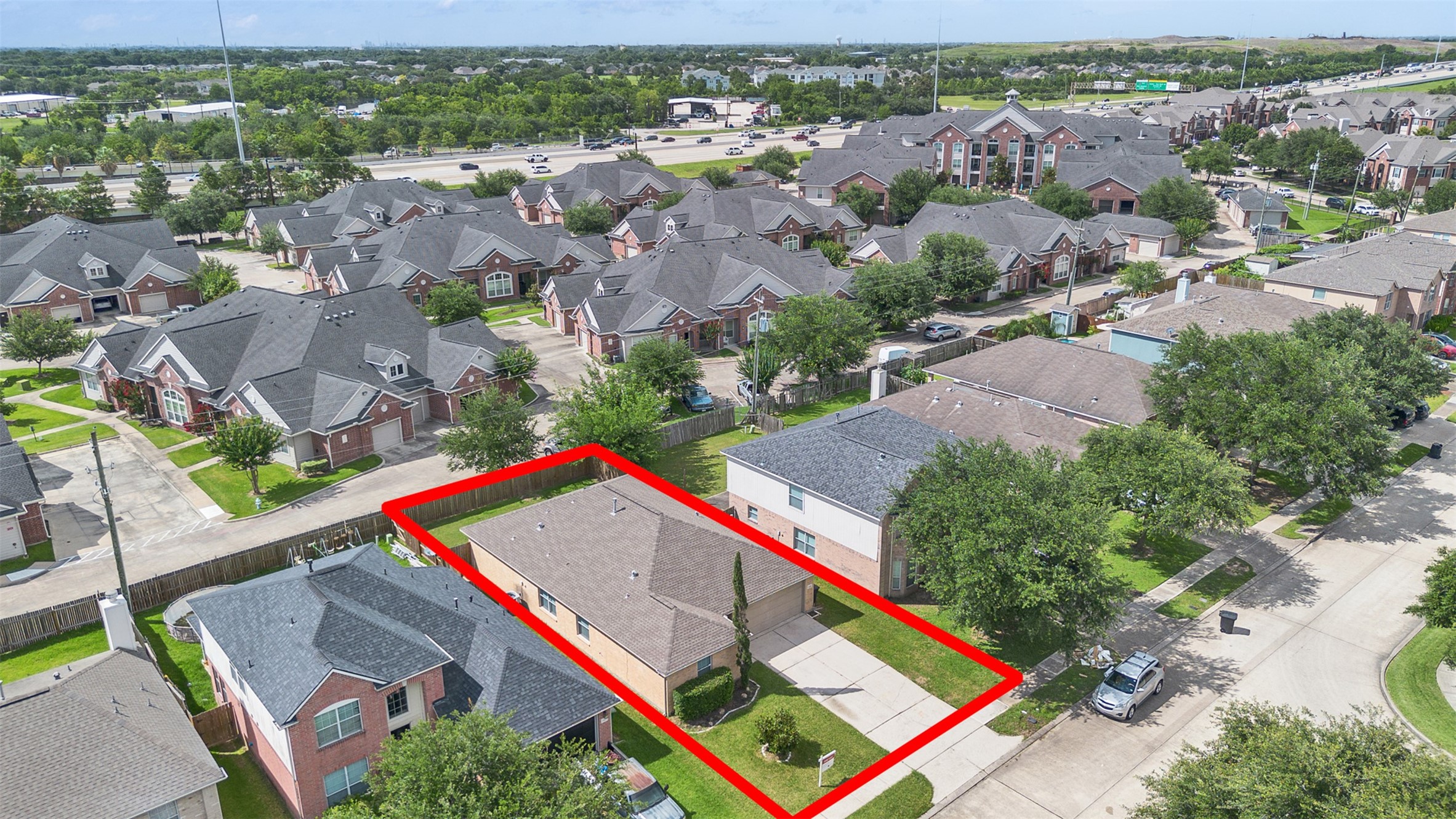 13431 Rural Oak Street Houston, TX 77034 - Photo 23 of 24 an aerial view of residential house with outdoor space and pool