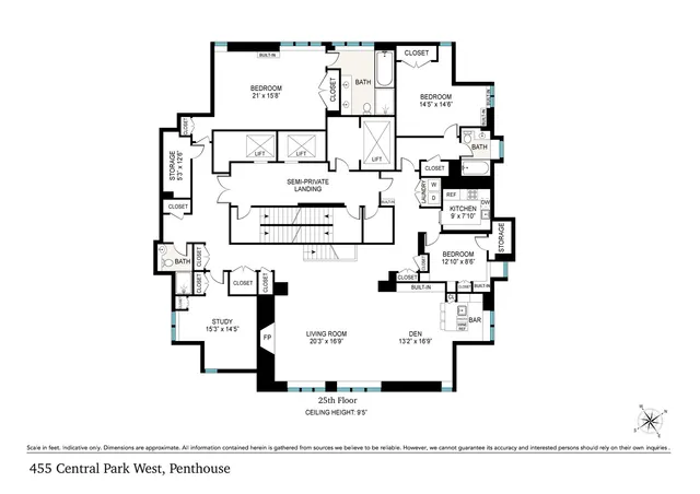 $15,000,000 | 455 Central Park West, Unit PH2/3 | Upper West Side