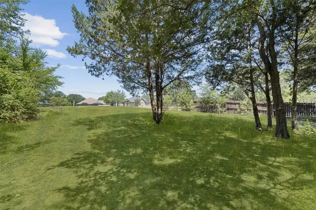 a view of outdoor space with deck and trees