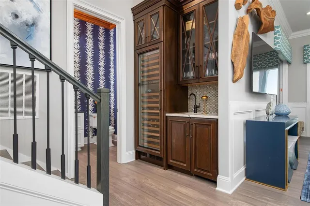 a front view of a residential apartment building with a yard