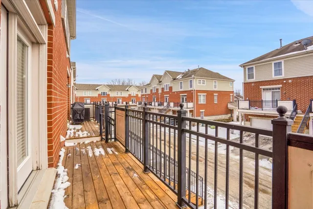 a view of a city from a balcony