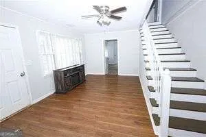 a view of an entryway with staircase