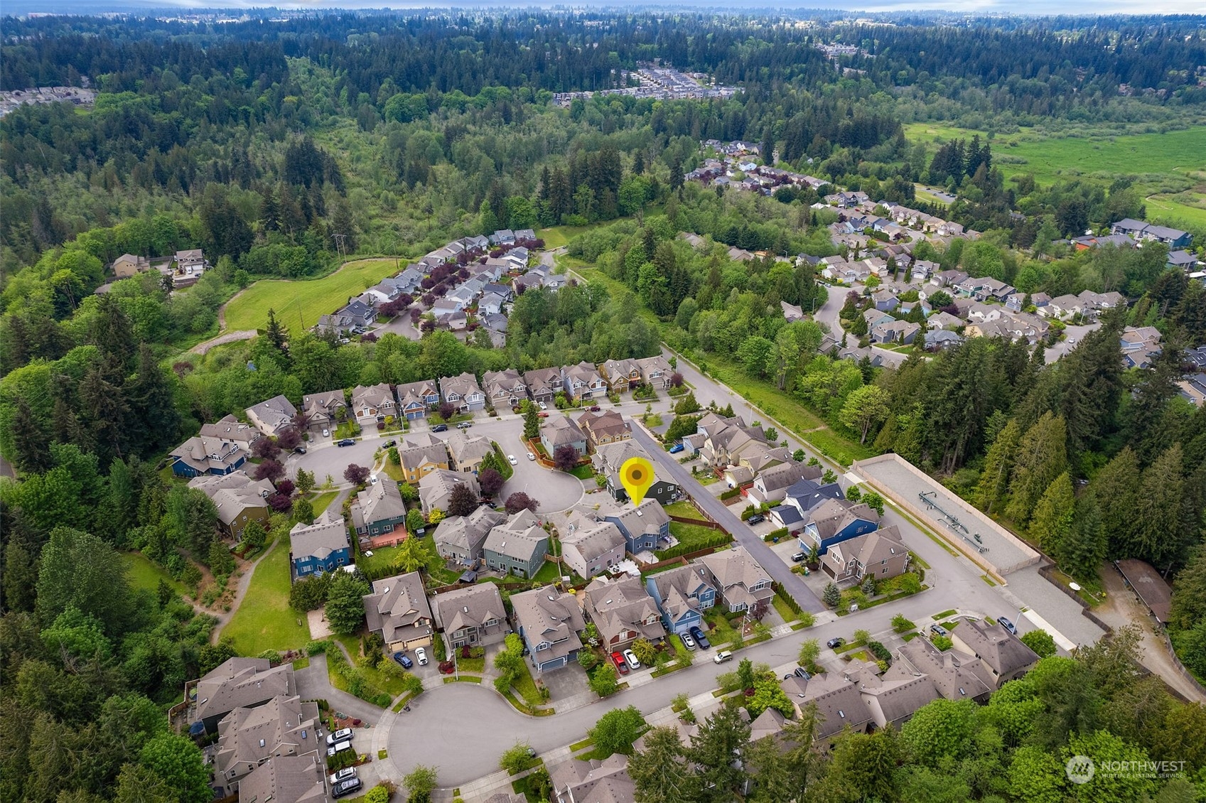 1227 187th Street Southeast Bothell, WA 98012 - Photo 36 of 38 an aerial view of house with yard