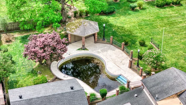an aerial view of a house