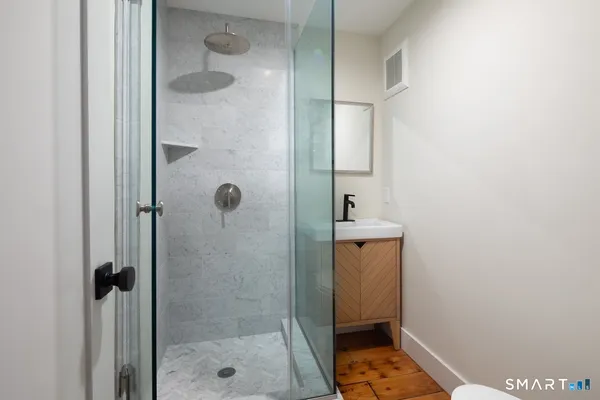 a bathroom with a shower