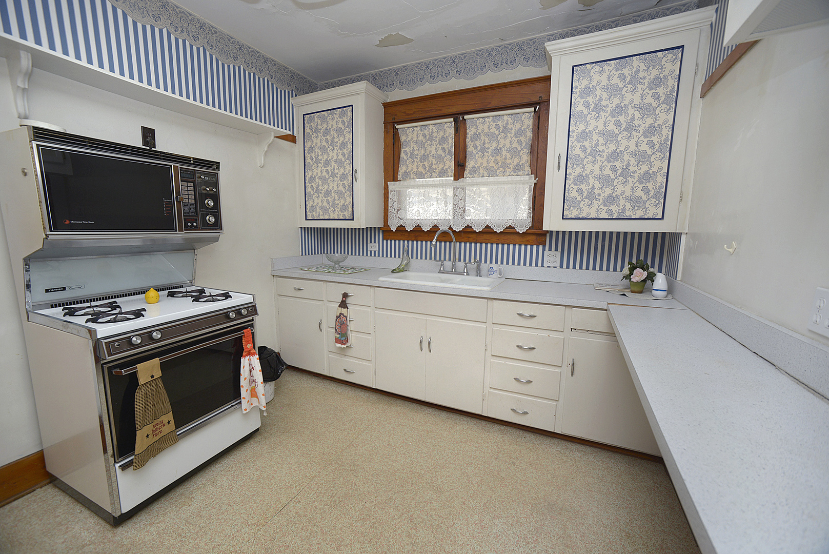 221 East Grove Street Utica, IL 61373 - Photo 8 of 27 a kitchen with stainless steel appliances a stove sink and microwave