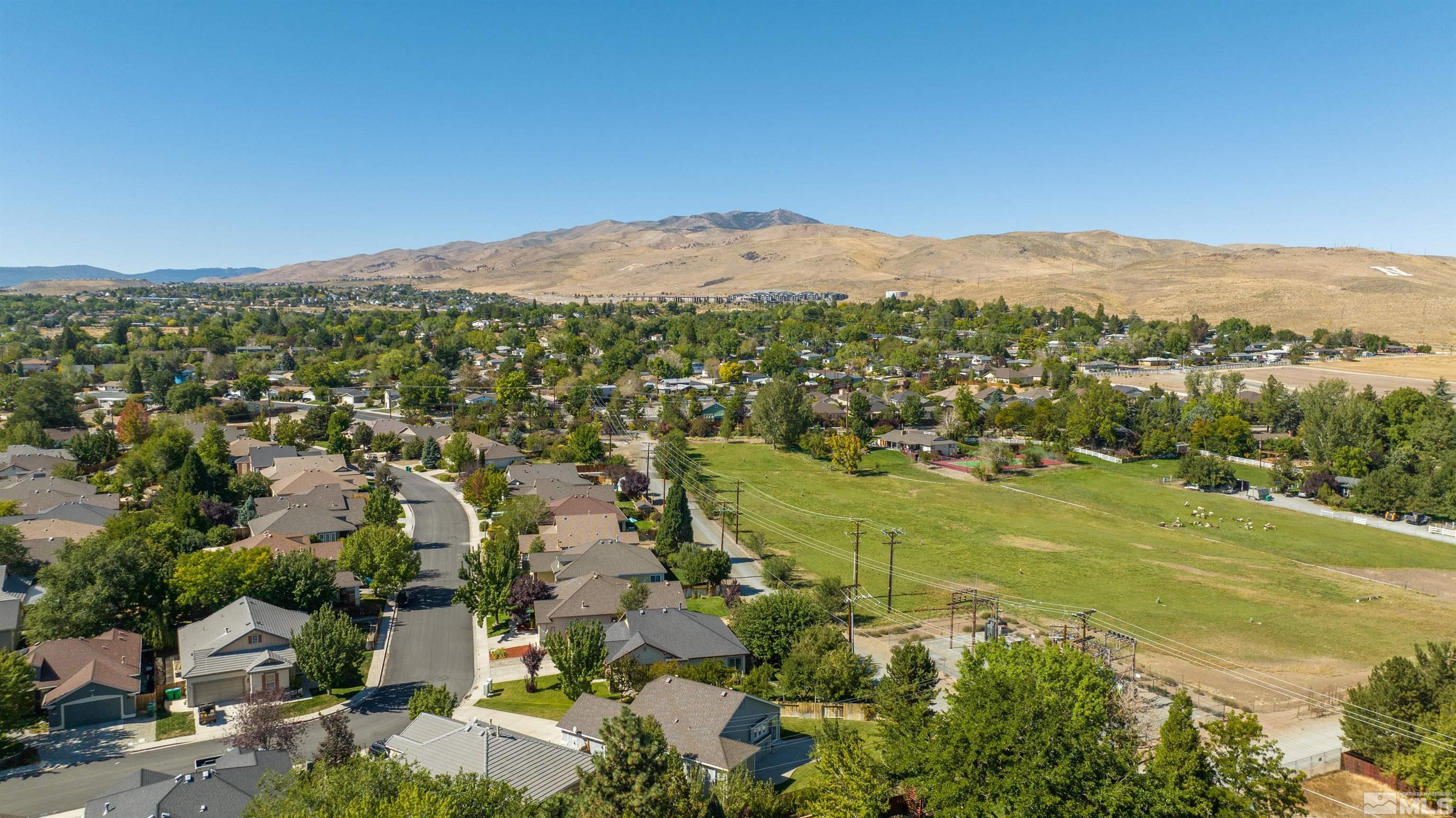 1462 Wessex Circle Reno, NV 89503 - Photo 34 of 40 an aerial view of residential houses with outdoor space and trees