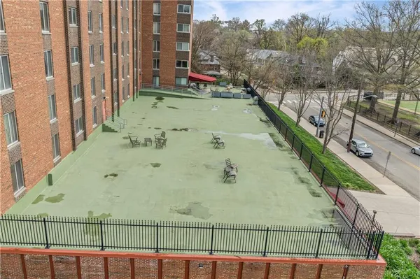 a view of a balcony