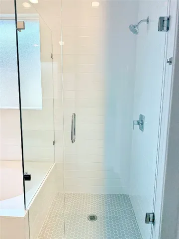 a bathroom with a shower
