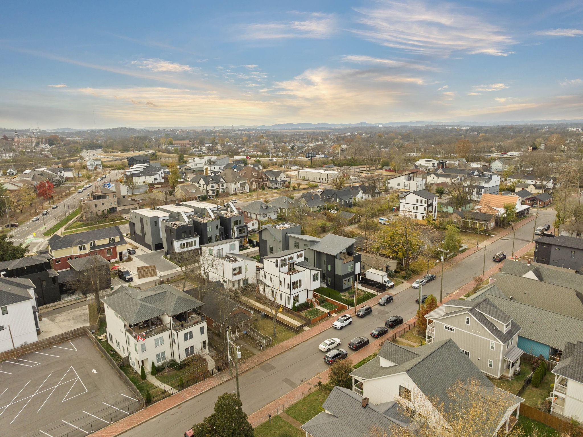 1403 10th Avenue North, Unit A Nashville, TN 37208 - Photo 52 of 53 an aerial view of residential building with parking space