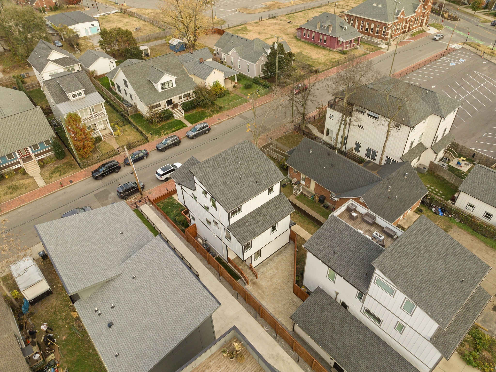 1403 10th Avenue North, Unit A Nashville, TN 37208 - Photo 53 of 53 an aerial view of a residential building with an outdoor space