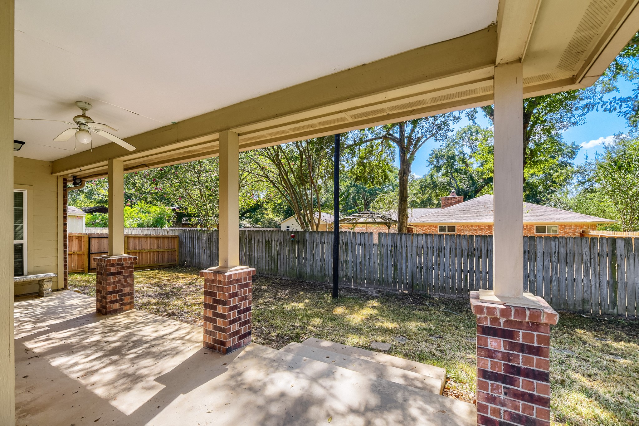 2215 Penick Road Waller, TX 77484 - Photo 32 of 33 Large fully-fenced backyard with covered patio