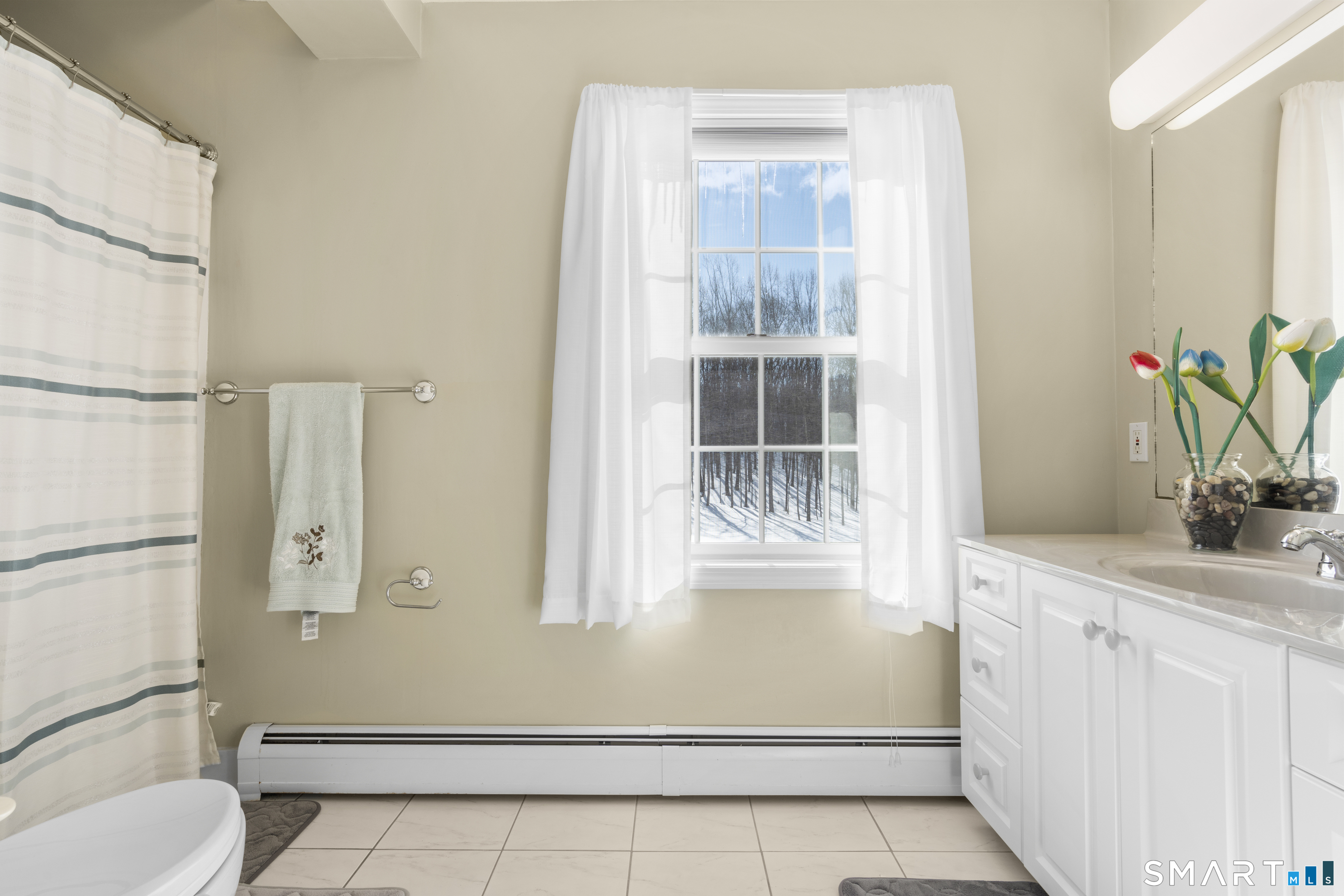 1729 Litchfield Road Watertown, CT 06795 - Photo 31 of 39 a bathroom with a granite countertop sink toilet and shower