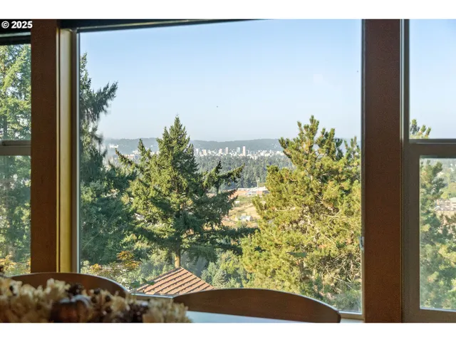 a view of a yard from a balcony