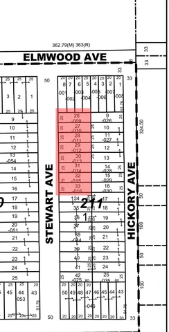 a view of a large building with a window