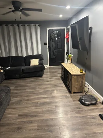 a living room with furniture