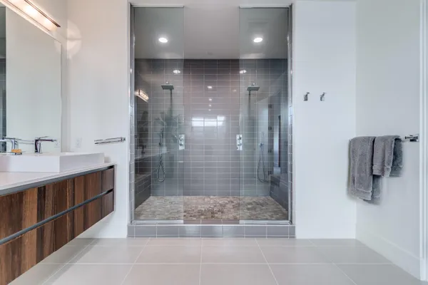 a bathroom with a shower