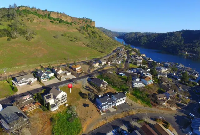 an aerial view of a city