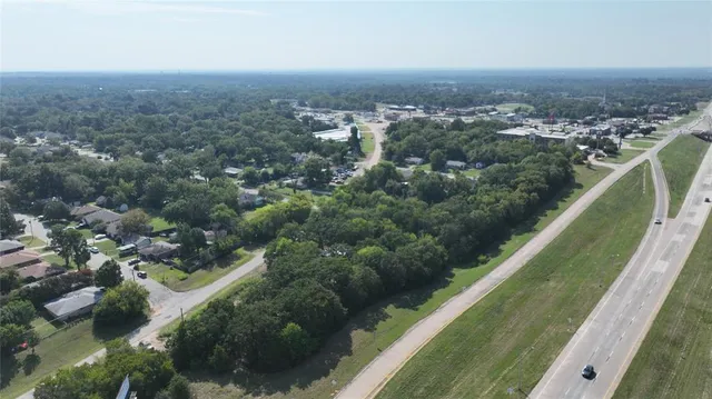 an aerial view of beach and ocean