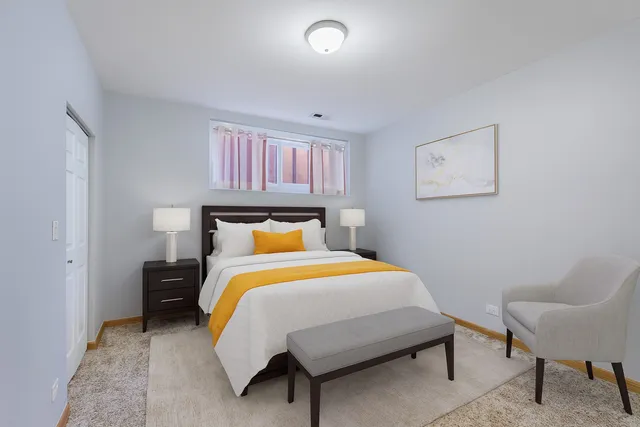 an empty room with a workbench