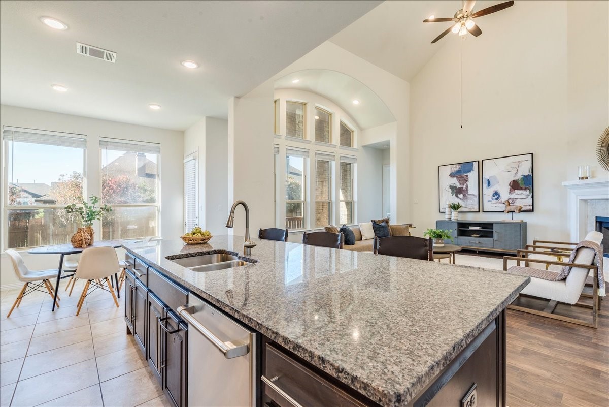 1689 Cool Spring Way Austin, TX 78737 - Photo 4 of 40 kitchen view open to the living area.