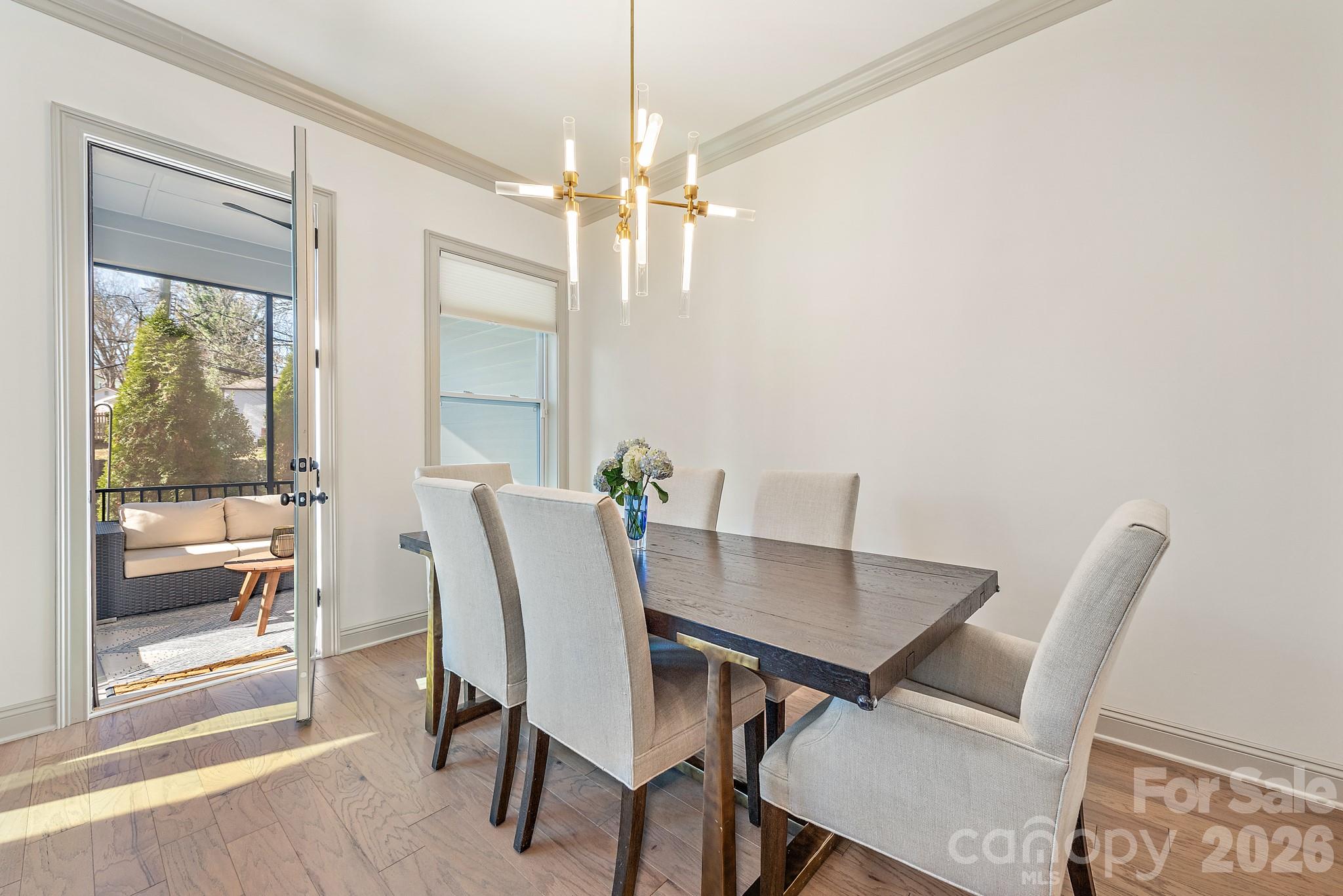 2547 Barry Street Charlotte, NC 28205 - Photo 22 of 45 a view of a dining room with furniture and wooden floor