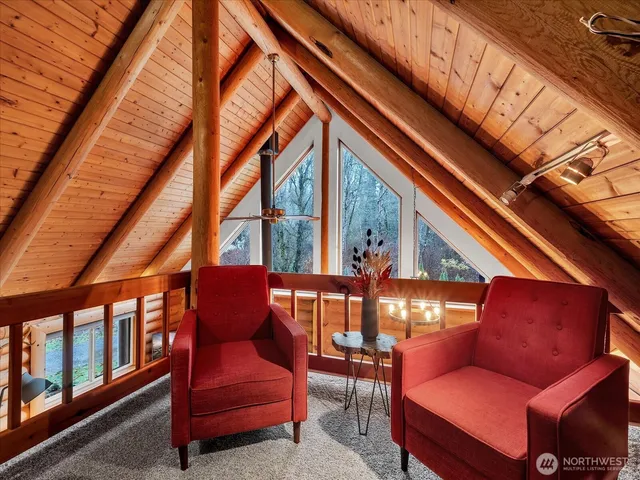 a view of an outdoor space with seating area