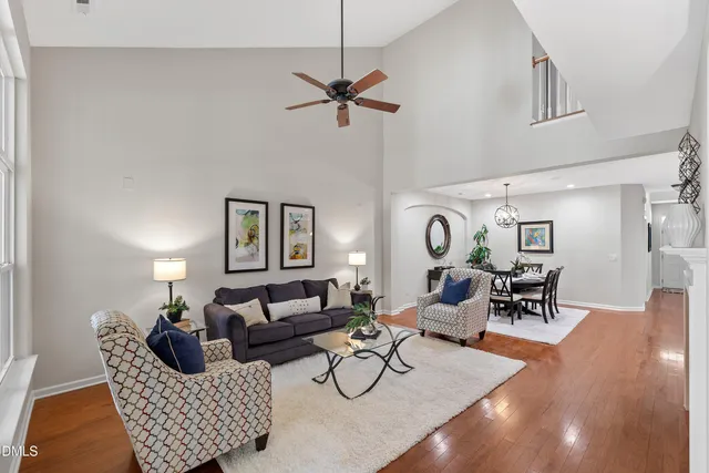 a living room with furniture