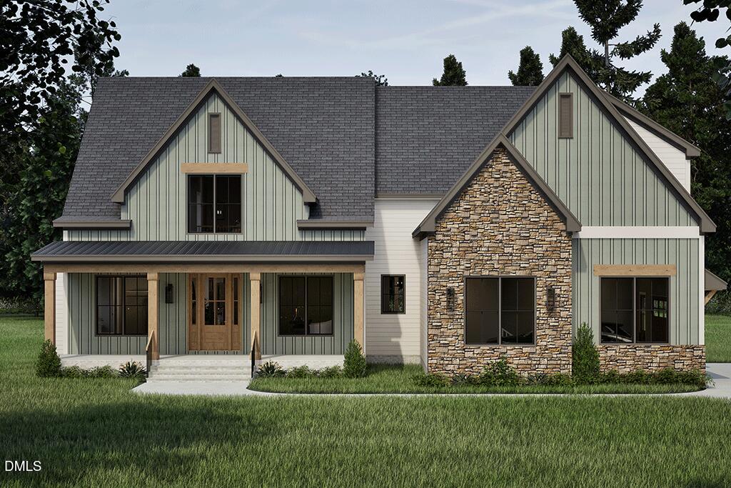 a front view of house with a yard