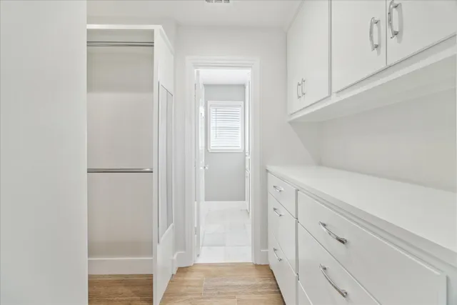 a view of white cabinets