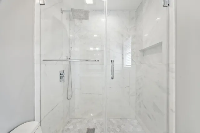 a bathroom with a shower