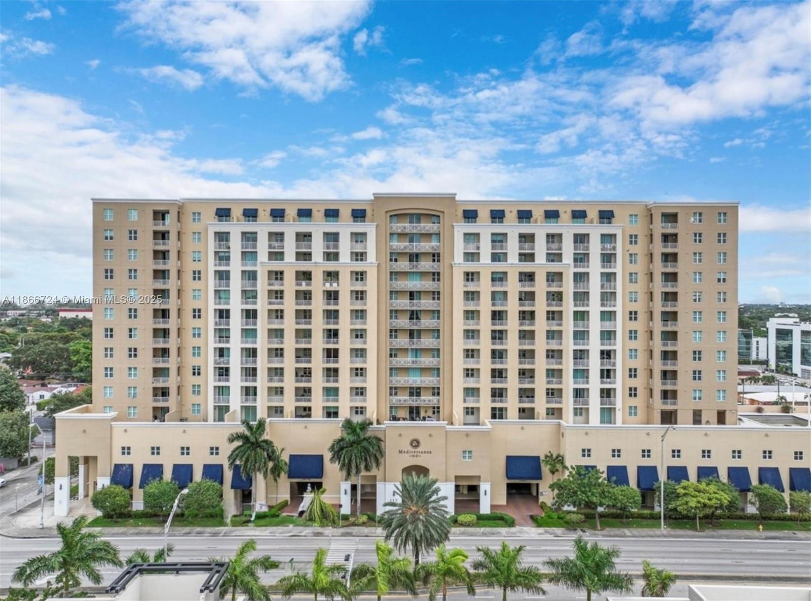 front view of a building with a street