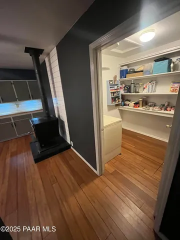 a view of a road with a building in the background