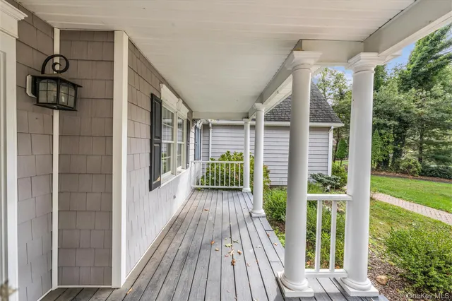 a view of porch with seating space
