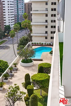 a view of a yard with potted plants