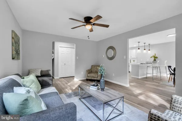 a living room with furniture